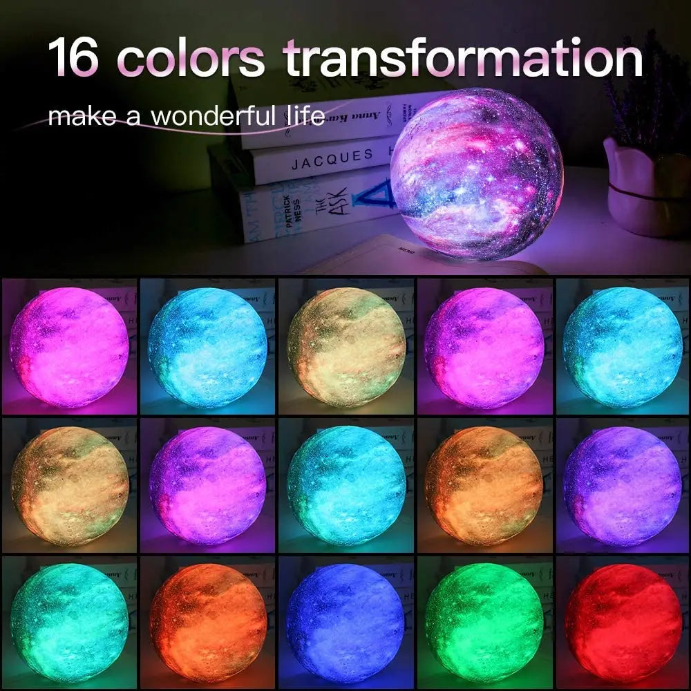 LED 3D Star Moon Light: 16-Color Galaxy Lamp for Kids
