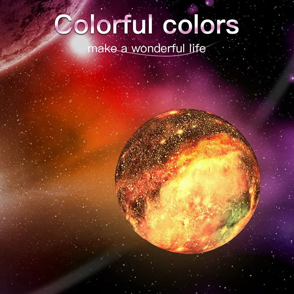 LED 3D Star Moon Light: 16-Color Galaxy Lamp for Kids