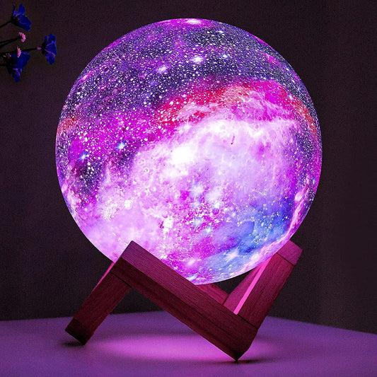 LED 3D Star Moon Light: 16-Color Galaxy Lamp for Kids