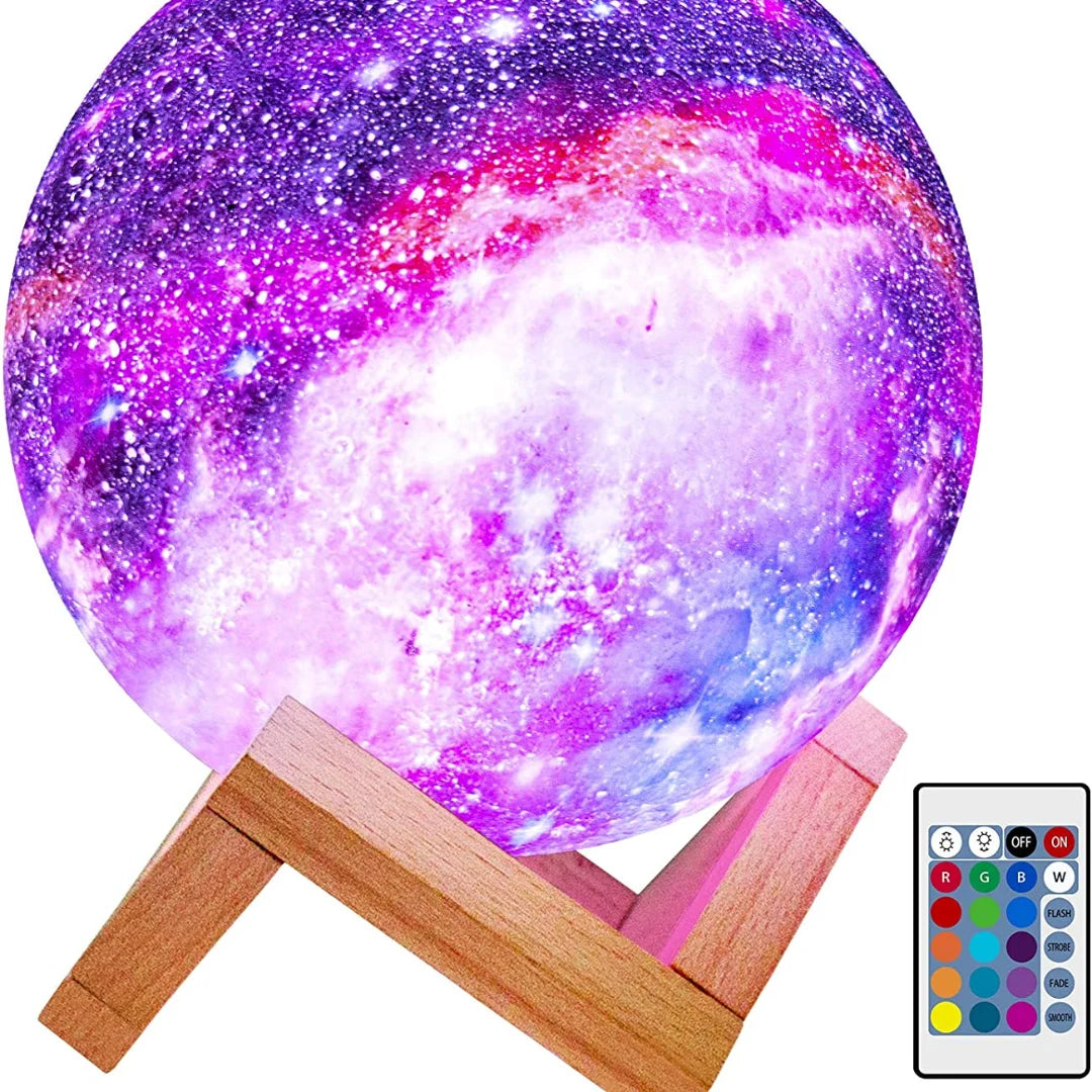 LED 3D Star Moon Light: 16-Color Galaxy Lamp for Kids