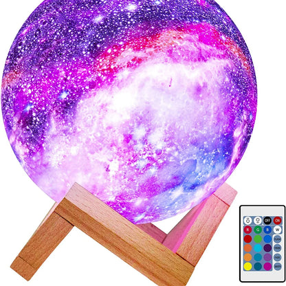 LED 3D Star Moon Light: 16-Color Galaxy Lamp for Kids