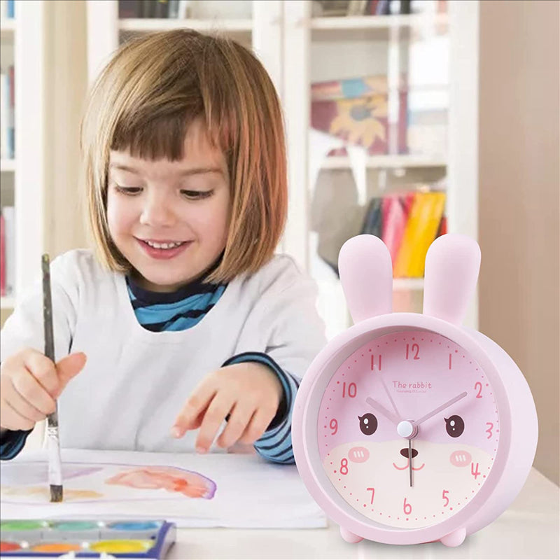 Rabbit Alarm Clock for Kids - Silent, Cute, Night Light