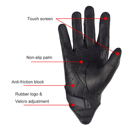 Motorcycle Gloves Breathable Goat Leather Touchscreen