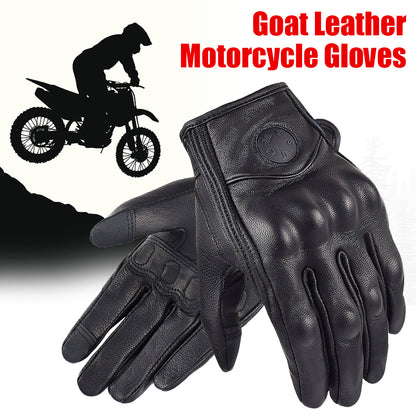 Motorcycle Gloves Breathable Goat Leather Touchscreen
