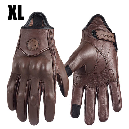 Motorcycle Gloves Breathable Goat Leather Touchscreen